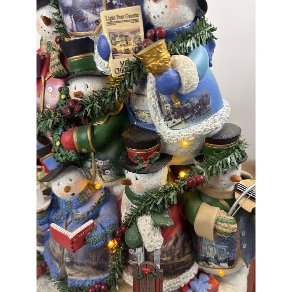 Thomas Kinkade 2009 Bradford Exchange Home For The Holiday Snowman Tree #A0796 - Picture 4 of 16